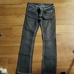 Rue 21 Black jeans with white stitching. Size 5/6